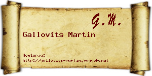 Gallovits Martin névjegykártya
