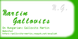 martin gallovits business card